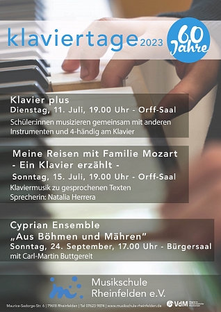 Klaviertage 11.07.2023, 15.7.23, 24.9.23