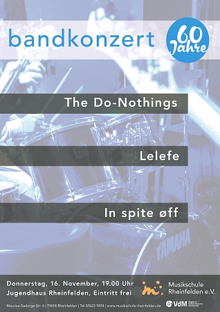Bandkonzert am 16.11.2023, 19.00 Uhr, Jugendhaus Rheinfelden