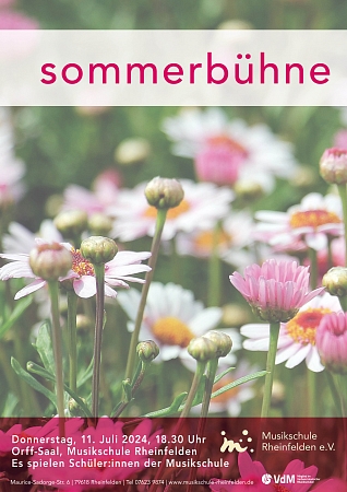 Sommerbühne am 11.07.2024, 18.30 Uhr Orff Saal