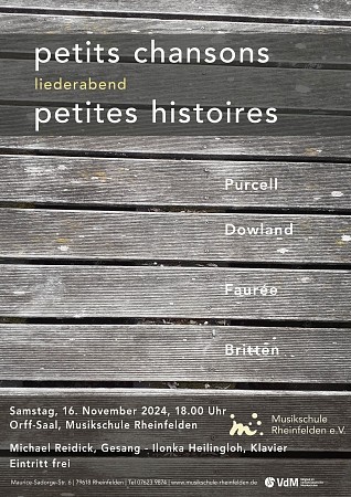 petits chansons - Liederabend, 16.11.2024, 18.00 Uhr Orff Saal