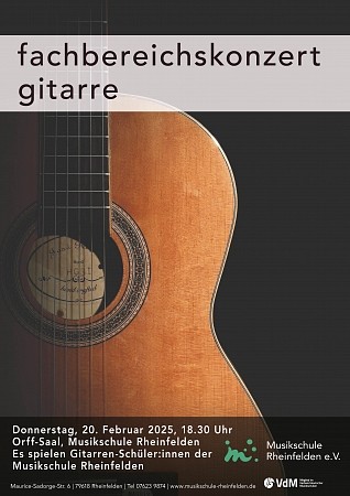 Fachbereichsleiterkonzert Gitarre, 20.02.2025, 18.30 Uhr, Orff Saal