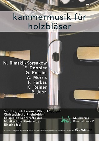Konzert mit Kammermusik für Holzbläser, 23.02.2025, 17.00 Uhr, Christuskirche