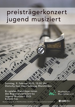 Preisträgerkonzert Jugend Musiziert, 09.02.2025, 10.00 Uhr Dietschy Saal Haus Salmegg