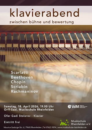 Klavierabend  mit Ofer Stolarov, 18.04.2026