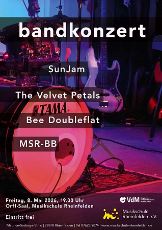 Bandkonzert 08.05.2026, 19.00 Uhr, Orff Saal