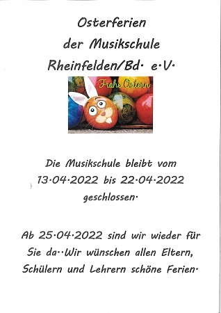 Osterferien der Musikschule