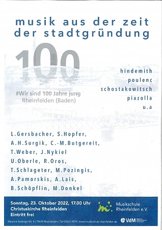 Lehrerkonzert Christuskirche, 23.10.2022,17.00 Uhr