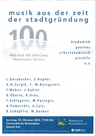 Lehrerkonzert Christuskirche, 23.10.2022,17.00 Uhr